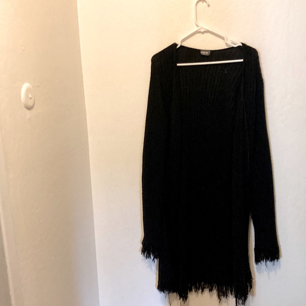 Rave Long Fringe Cardigan